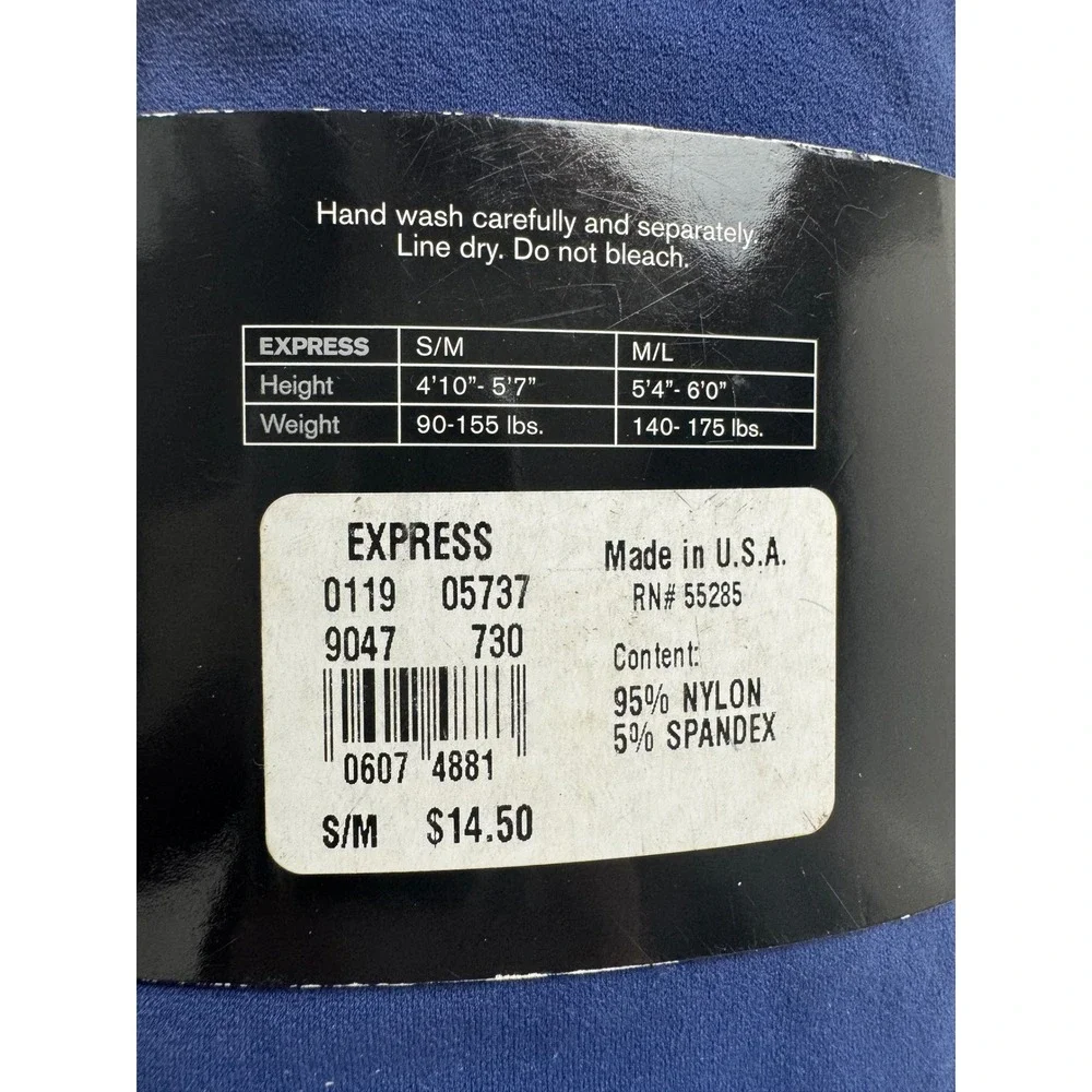 Express Full Length Navy Blue Tights Hosiery S/M Made in USA